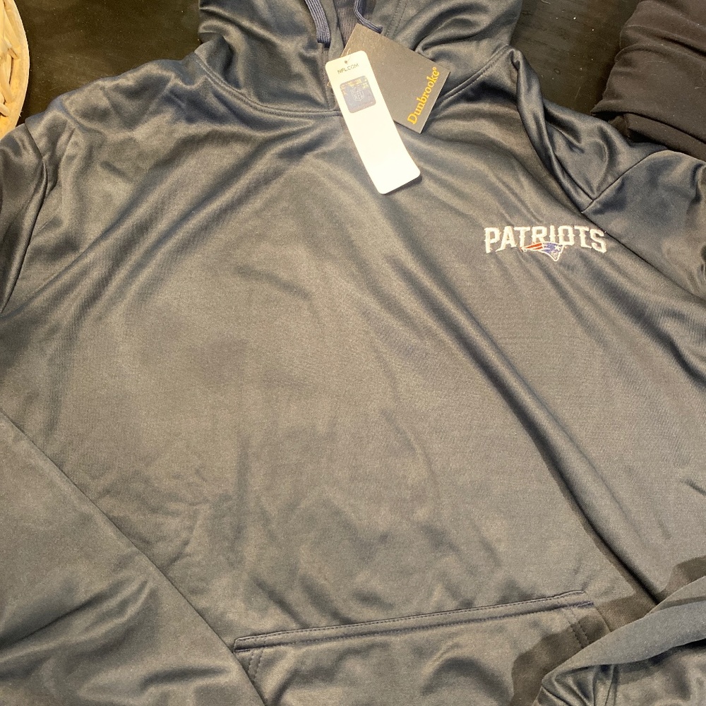 Navy blue pullover polyester hoodie NFL patriots  2XL